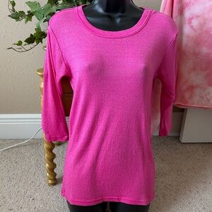 Vibrant Pink Long Sleeve Women's Top